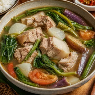 Classic Sinigang na Baboy (Filipino Tamarind Sour Pork Soup)